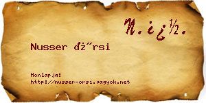 Nusser Örsi névjegykártya
